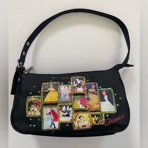Disney Black Sequined Princess Frames Shoulder Bag